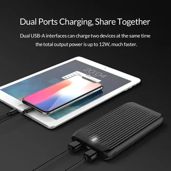 ORICO 10000mAh de Mare Capacitate Slim Power Bank Dual USB Extern Acumulator Powerbank Poverbank Încărcător pentru Telefonul Mobil Xiaomi