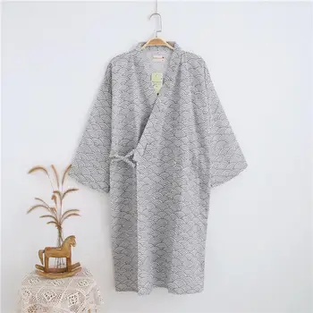 Nouă Bărbați și Femei, Kimono Japonez Yukata Halat de baie de Bumbac Kimono de Cauzalitate Cardigan Scăldat de Sudoare Abur Pijamale de Vara Japonia