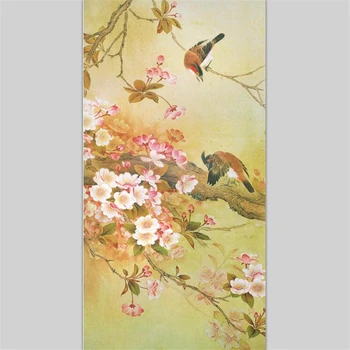 Beibehang tapet Personalizat picturi murale 3d hd mână-pictat pictura de flori și păsări coridor de fundal de hârtie de perete 3d murală