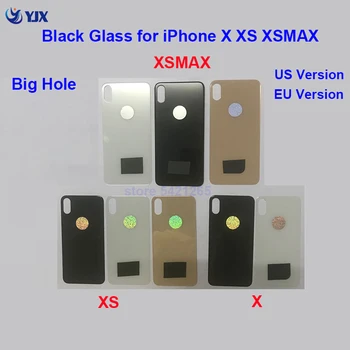 10buc en-Gros SUA UE din Spate de Sticlă cu Mare aparat de Fotografiat Gaura pentru iPhone X Xs Max Schimba Ușor Înapoi Baterie Usa Capac de Sticlă de Înlocuire