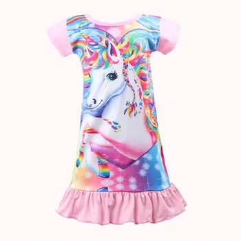 Fete Rochie De Vară Pentru Copii Unicorn Rochii Pentru Fete Casual Pijama Rochie De Petrecere Printesa Imbracaminte Copii 3 7 8 9 10 Ani