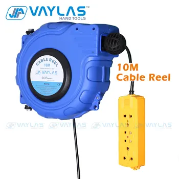 VAYLAS Automată 10M Cablu Electric Rola de Alimentare Tambur pentru Furtun Automat Retractabil Sârmă Furtun Telescopic Tambur de Cablu Magazin Instrument