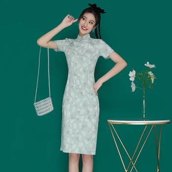 Fete Coreene Stil Dulce, Elegant Qipao Femei Floral Retro Moda Printesa Rochie De Petrecere Chineză Hanfu Tradiționale Slim Cheongsam