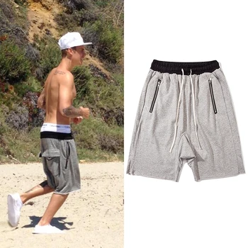 High Street Bieber Umflat Harem pantaloni Scurți Hip Hop Cordon Pierde Cinci puncte Pantaloni de Vara Drop Crotch pantaloni Scurți de Plajă Sudoare Bărbați