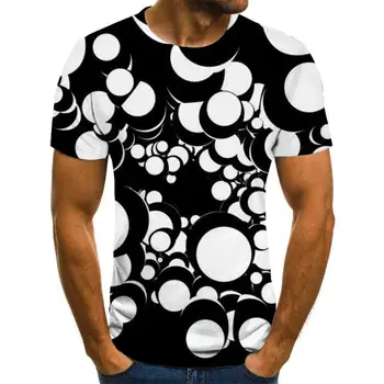 Moda de vara pline de culoare de Imprimare 3D Maneca Scurta pentru Bărbați T-Shirt Casual de Vara Gât T-shirt Distractiv Rotative Model de Stradă Cheag