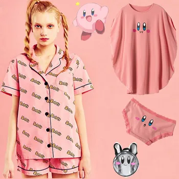Femei Tricou Chiloței, Pijamale Hoshi no Kirby Serie de Femei Fată de Vară Cosplay Pijamale Petrecerea Homewear Delicioase Mart Harajuku