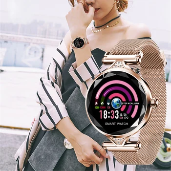 H1 Lady Ceas Inteligent Femei De Moda Ceas Monitor De Ritm Cardiac Tracker De Fitness Pentru Femei Smartwatch Bluetooth Rezistent La Apa Bratara Inteligent.