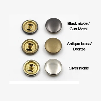 En-gros 100sets/lot 10mm mici de patru parte din metal alama butonul de primăvară snap butonul de fixare anticipate argint, bronz, negru FP-005