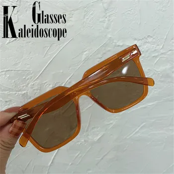 Retro Supradimensionat ochelari de Soare Femei de Moda Clasic Cadru Pătrat ochelari de Soare Barbati de Brand Designer de Epocă Ochelari de Nuante de Negru Oglinda