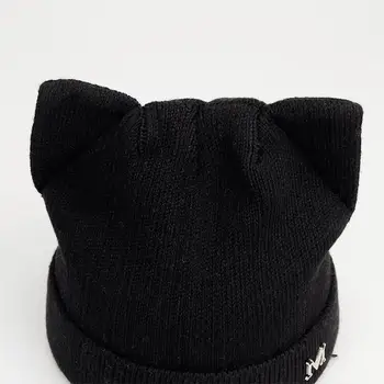Iarna cald gros palaria pentru femei de înaltă calitate căciuli tricotate din lână pălărie de pisică ureche capac elegant 2017 noua moda minunat Chelioși capac