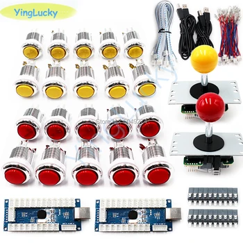 Arcade DIY Arcade Joystick Set cu 20 LED-uri Arcade Butoane + 2 Joystick-uri + 2 USB Encoder Kit + Cablu Set de Piese de Joc Arcade