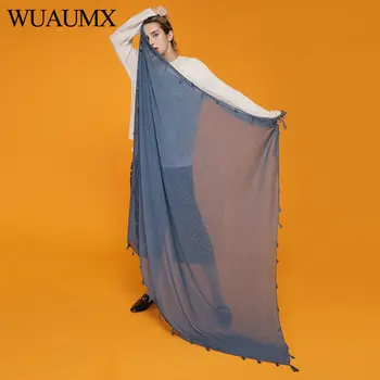 Wuaumx Moda 140*140 cm Pătrat Eșarfă Pentru Femei Amestecuri de Bumbac Moale Eșarfă Hijab Subțire Eșarfe Împachetări Șal Ciucure Foulard Femme