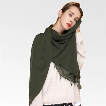 Wuaumx Moda 140*140 cm Pătrat Eșarfă Pentru Femei Amestecuri de Bumbac Moale Eșarfă Hijab Subțire Eșarfe Împachetări Șal Ciucure Foulard Femme