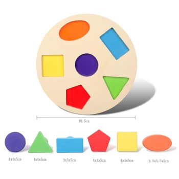 Montessori pentru Copii din Lemn de Unghii Colorate de Mână Apuca Formă Geometrică Bord Jucarii pentru Copii Culori Forme de Instruire pentru Copii de 2-4 Ani