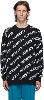 Negru Complet Logo-ul VETEMENTS Pulover Bărbați Femei 1:1 Versiunea de Top Vetements Crewneck VTM Hoodie