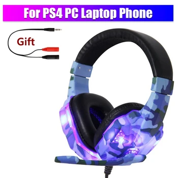 Calculator PC Gamer Căști cu Microfon LED Noise Cancel Tare-Sunet de Telefon Cască Jocuri Pentru PS4 Căști Stereo Muzică Casca