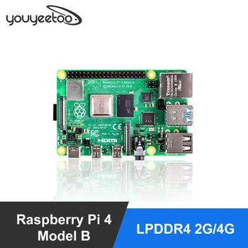 Cele mai recente Raspberry Pi 4 Model B LPDDR4 2G/4G Quad-core Cortex-A72 (ARM v8) 64-bit procesor de 1.5 Ghz Dual 4K HDMI Output Putere decât 3B+
