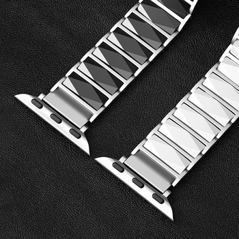 Bratara pentru apple watch band lux ceramica curea din otel inoxidabil pentru iwatch benzi Seria 5 4 3 44mm 40mm 42mm 38mm correa centura