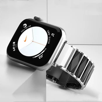 Bratara pentru apple watch band lux ceramica curea din otel inoxidabil pentru iwatch benzi Seria 5 4 3 44mm 40mm 42mm 38mm correa centura