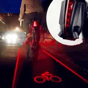 Impermeabil Spate Biciclete Coada Lumina Laser 2 + 5 LED Roșu 4 Model Intermitent Noaptea de Siguranță Avertisment Durabil Ciclism accesorii