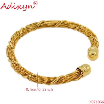 Adixyn 4buc/lot cu posibilitate de deschidere Dubai Brățări de Aur pentru Femei Bărbați Brățări Bijuterii Africane Europene Etiopian Mireasa Brățări Cadouri N071036