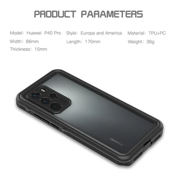 Huawei P40 Pro Caz Impermeabil, rezistent la Șocuri 360 de Protecție Subacvatică Caz pentru Huawei P40 P30 P20 Pro Lite P40Pro Scufundări Acoperă