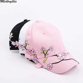 [Meltryllis]Noua Moda Unisex Șapcă de Baseball Flori Brodate Denim Pălărie de Femei Tinere și Bărbați în aer liber, Refuz Curbate Hip hop Capace