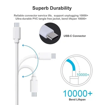 USB de Tip C C Cablu 5ft 2pack, 2 in 1 de Date și Cablu de Încărcare pentru Telefonul Mobil, Laptop, Stație de Încărcare, Power Bank, Tableta, etc
