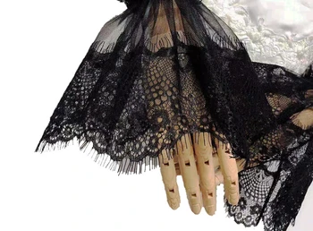 Femei negru culoarea vintage lace mănușă doamnei fals dantela bratul fals negru maneca fingerless glove R1047