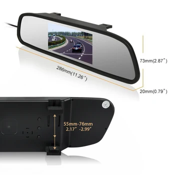4.3 inch 1080P auto retrovizoare oglinda Auto Dvr full HD 1080p de conducere auto video recorder aparat de fotografiat masina imagine inversă dual lens dash cam