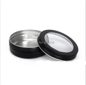 Runda Aroma Lumânare Borcan Cosmetice Recipient de Aluminiu Crema Oală cu Capac Transparent pentru Căști de Metal Cutie de Depozitare de 100 ML, în Cutii de conserve