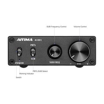 AIYIMA Subwoofer Amplificator de 100W TPA3116D2 Mono Sunet Digital Amplificador Clasa D Home Audio AMP Full-Frecvență Amplificatoare de Putere