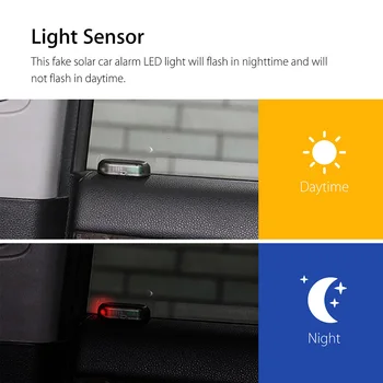 Fals Solare Alarma Auto Led Auto Sistem De Securitate Anti-Furt Flash Clipește Lampa De Avertizare De Styling Auto