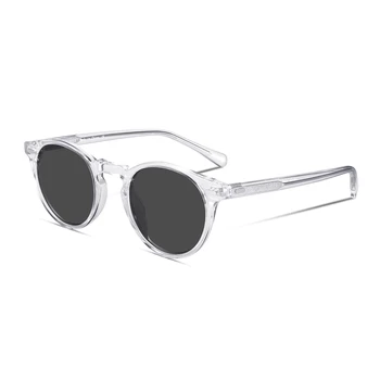 Retro Rotund Polarizat ochelari de Soare Pentru Bărbați și Femei de Epocă de Conducere în aer liber Gregory Peck Oval Ochelari de Soare Lumina Cu Acetat de Caz