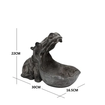 22cmresin hipopotam figurina keychaindesktop decor accesorii pentru casa prispa de control de la distanță de stocare animale decorare cadouri
