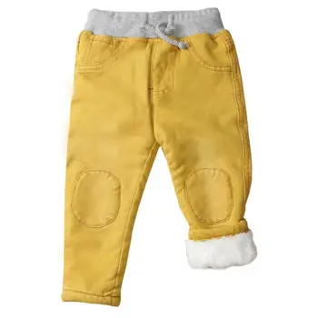 2019 Nou pantaloni Cald Desene animate pentru Copii Pantaloni de Moda Fată Băiat Blugi de Iarnă Îngroșarea Copii Pantaloni din Denim Copilul Jean de Îmbrăcăminte pentru Sugari 1-6Y