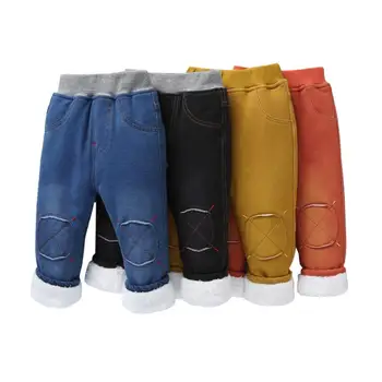 2019 Nou pantaloni Cald Desene animate pentru Copii Pantaloni de Moda Fată Băiat Blugi de Iarnă Îngroșarea Copii Pantaloni din Denim Copilul Jean de Îmbrăcăminte pentru Sugari 1-6Y