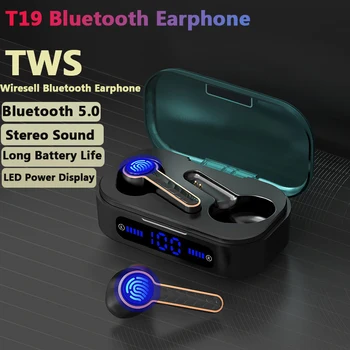 T19 TWS Wireless Bluetooth 5.0 Căști Mini-Căști Atinge Handsfree In-Ear Căști cu Microfon pentru Muzica Sport