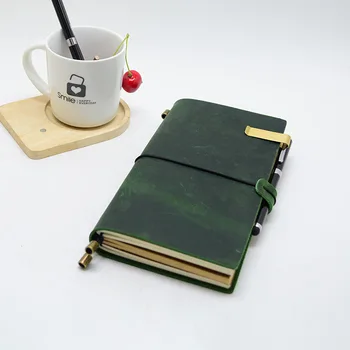 Vintage Piele Travler Notebook Spirală Piele De Vacă Riller Notebook Acoperire Coajă Personale De Buzunar Pașaport Jurnal Planificator Notepad