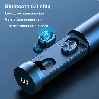 2020 Bluetooth 5.0 Cască fără Fir Sunet Stereo de Moda Sport, Baterie Mare HIFI Căști Mini-Căști Stereo Căști
