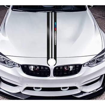 Pentru BMW e90 e46 e39 e60 f10 f30 f15 e53 X5 x6 TPIC de Styling Auto Autocolante de Fibră de Carbon, Capota Masina Decalcomanii Autocolant M Performance Decor