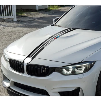 Pentru BMW e90 e46 e39 e60 f10 f30 f15 e53 X5 x6 TPIC de Styling Auto Autocolante de Fibră de Carbon, Capota Masina Decalcomanii Autocolant M Performance Decor
