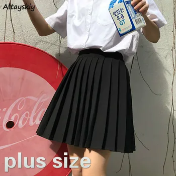 Fuste Femei Cutat Talie Mare Plus Dimensiune Solid Casual Streetwear All-meci Stil coreean Noutate la Modă de zi cu Zi Femei Confortabil