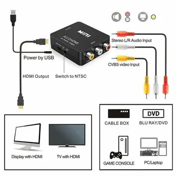 AV La HDMI Adaptor RCA La HDMI Convertor HDMI 1080P Video, Audio Convertor HDMI Mini AV2HDMI bitcoin minier Accesorii TV