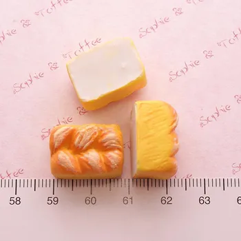 Tanduzi 100buc en-Gros Kawaii Flatback Rășină Cabochons Simulare Pâine Alimente DIY Păpuși Miniaturale de Decor Rasina de Artizanat
