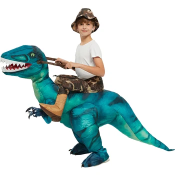 Velociraptor, T-REX Mascota Costum Gonflabil Pentru Copii Anime Costume de Halloween Dinozaur Cadou Pentru Petrecerea de Cosplay Arunce în aer