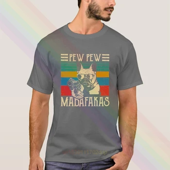 Pew Pew Madafakas Epocă Bulldog Pew Gangster Cu Arma T-Shirt 2020 mai Noi de Vara Barbati Maneca Scurta Populare Tricouri Tricou Topuri