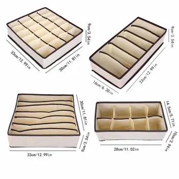 Pliabil Dormitor Lenjerie Cutie De Depozitare Separate Pentru Șosete Acasă Nailon Organizator Dulap 7 Grile Compartimente Sertar Consumabile
