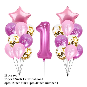 1 Ziua de nastere Decoratiuni Confetti Număr Baloane Folie Stea Globos Petrecere Copil de Dus Provizii Fericit Ziua de nastere Partid Decor Pentru Casa