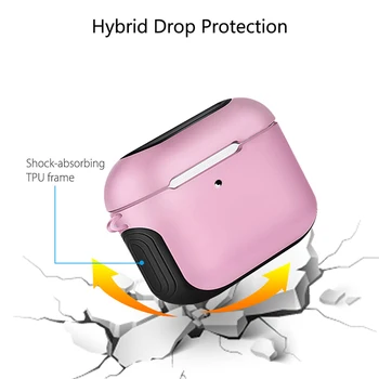 Proteja Caz pentru Airpods Pro Caz rezistent la Socuri de Lux Silicon+PC-ul Bara de protecție Mat Culoare Amestecare Acoperire pentru Aer păstăi Airpod Pro Caz